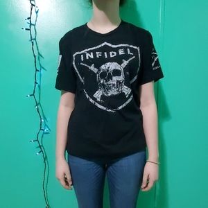 Black |Tee Shirt | Short Sleeve |Infidel |Skull